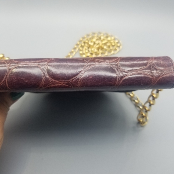 Vintage Gold Chain Joan & David Calfskin Patent Crossbody Bag - Picture 5 of 9